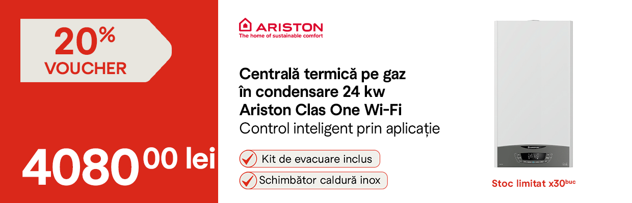 Centrală termică pe gaz în condensare Ariston Clas One Wi-Fi 24 kW – 4.080,00 lei, cu voucher de 20%