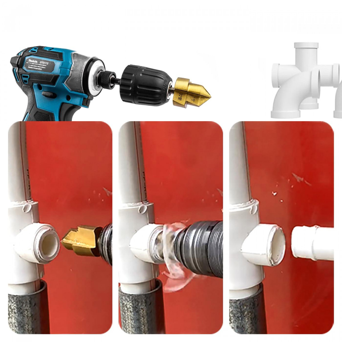 Set 3 alezoare conice de sanfrenare interioara pentru tevi PPR/PVC