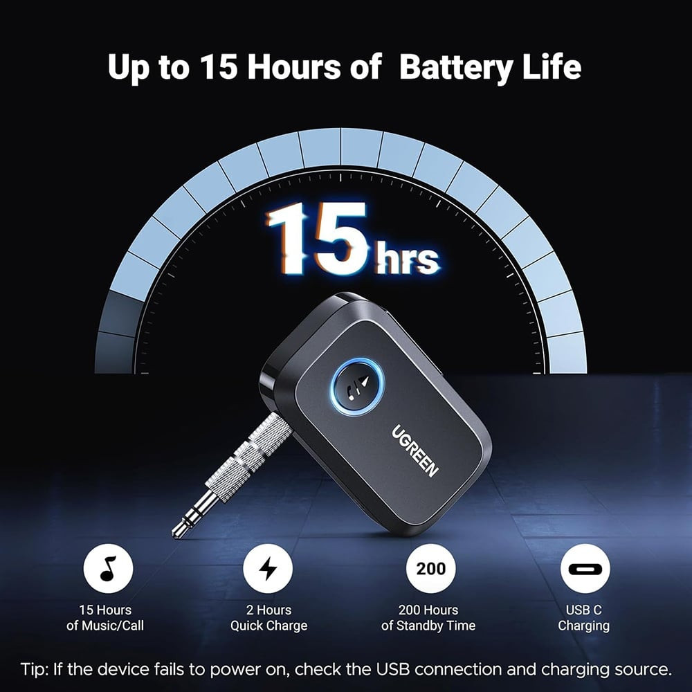 Modulator Audio Ugreen CM596, Bluetooth 5.3, Jack 3.5mm, Microfon